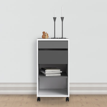 Function Plus Mobile File Cabinet 2 Drawers 1 Shelf