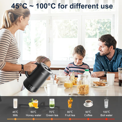 Bear 1.7L Electric Kettle with 6 Temperature Settings, 1800-2200W, Auto shut-off, Microprocessor Touch Panel, BPA Free, Dry Boil Protection, Fast