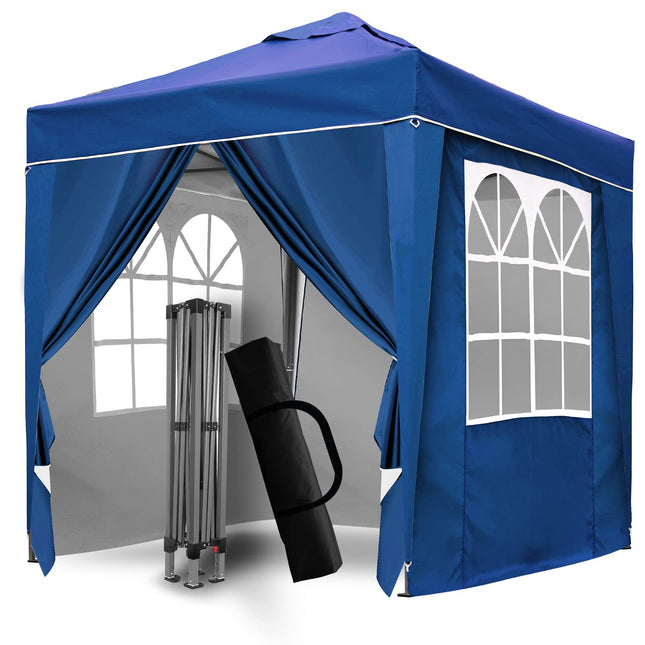 SANHENG Pop Up Gazebo, Pop Up Tent with Weights, Fully Waterproof, All Weather Gazebo ideal for Outdoor Party Camping (2x2m,Blue)