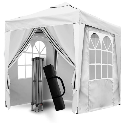 SANHENG Pop Up Gazebo, Pop Up Tent with Weights, Fully Waterproof, All Weather Gazebo ideal for Outdoor Party Camping (2x2m,White)