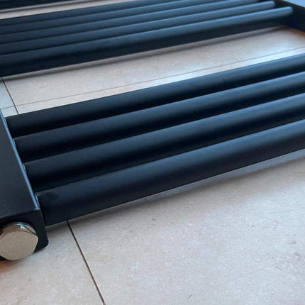 Greened House Milano Black Heated Towel Rail 400mm W x 800mm H Straight Central Heating Towel Radiator
