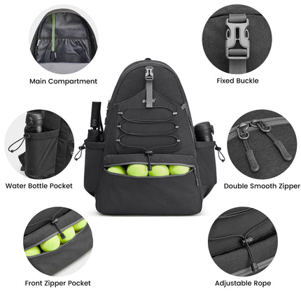 G4Free Tennis Bag, Tennis Backpack for Women Men, Large Pickleball Bag, Holds 4 Rackets with Shoe Compartment