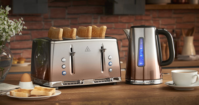 Russell Hobbs Eclipse Stainless Steel & Copper Sunset Ombre 1.7L Electric Cordless Kettle (Quiet & Fast Boil 3KW, Removable washable anti-scale