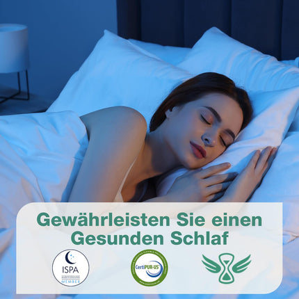 Novilla Gel Memory Foam Mattress Topper 140 x 200 cm, 5 cm Height for Box Spring, Caravan & Sofa Beds - Washable, Oeko-Tex Certified