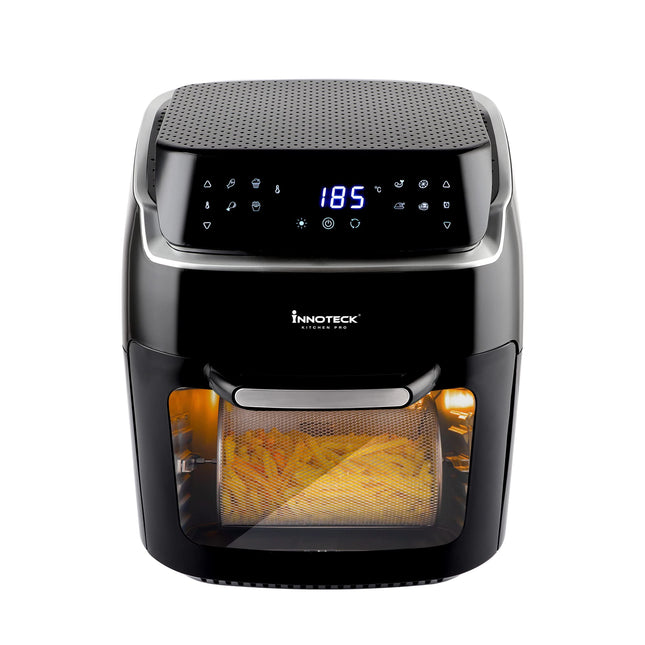 Innoteck Kitchen Pro 12L Digital Air Fryer Oven - 1800W, 8 Presets, Rotisserie function Large Digital Touch Panel Dishwasher Safe Accessories - Black