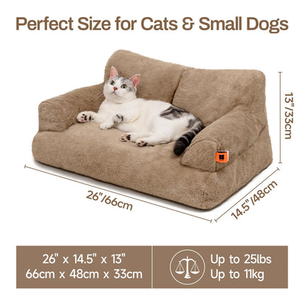 MEWOOFUN Stylish Cat Bed for Indoor Cars Large - Fluffy and Soft Cat Sofa Bed Small Dog Sofa Bed for Dogs and Cats - 66x48cm Cute Cat Bed Couch with