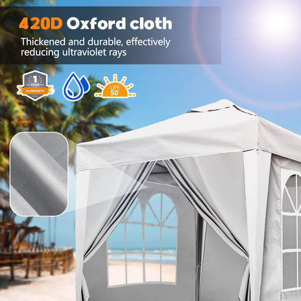 SANHENG Pop Up Gazebo, Pop Up Tent with Weights, Fully Waterproof, All Weather Gazebo ideal for Outdoor Party Camping (2x2m,White)