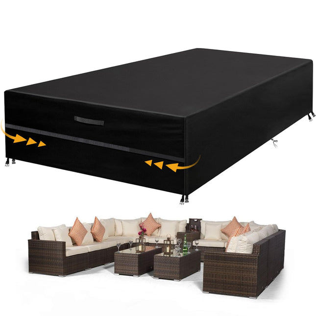 Garden Furniture Covers Waterproof, Patio Furniture Covers Waterproof Anti-UV Outdoor Furniture Covers with Handle Strap Drawstring Buckle for Garden