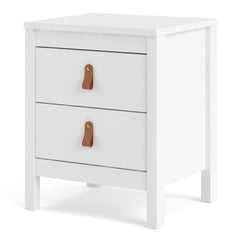 Barcelona Bedside Table 2 Drawers in White Furniture To Go Ltd
