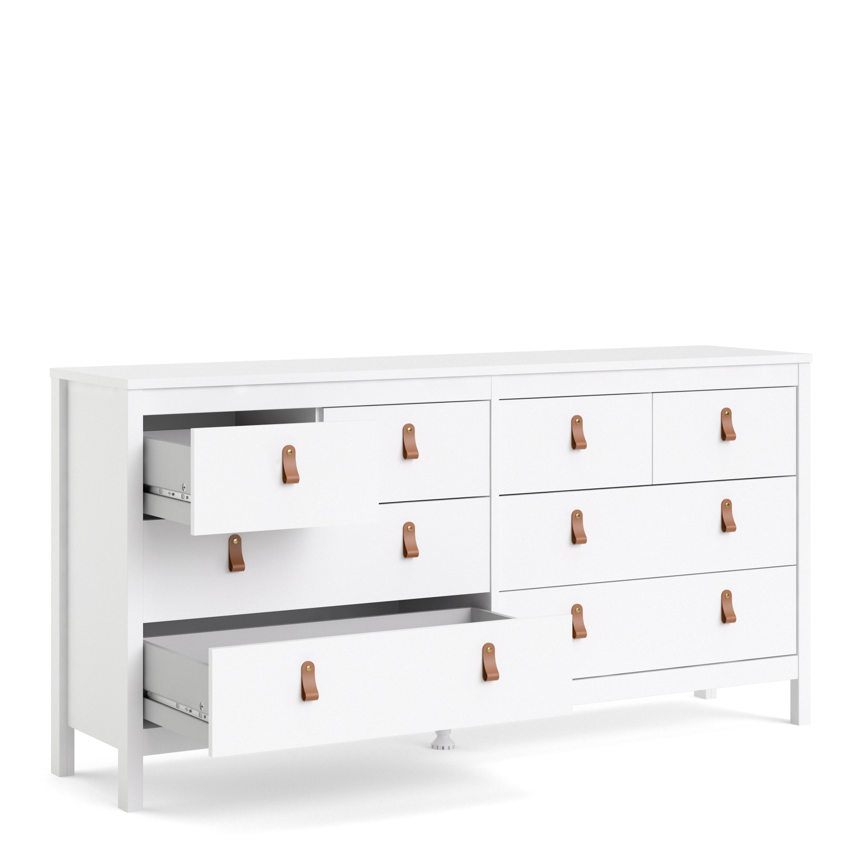 Barcelona Double Dresser 4+4 Drawers in White Furniture To Go Ltd