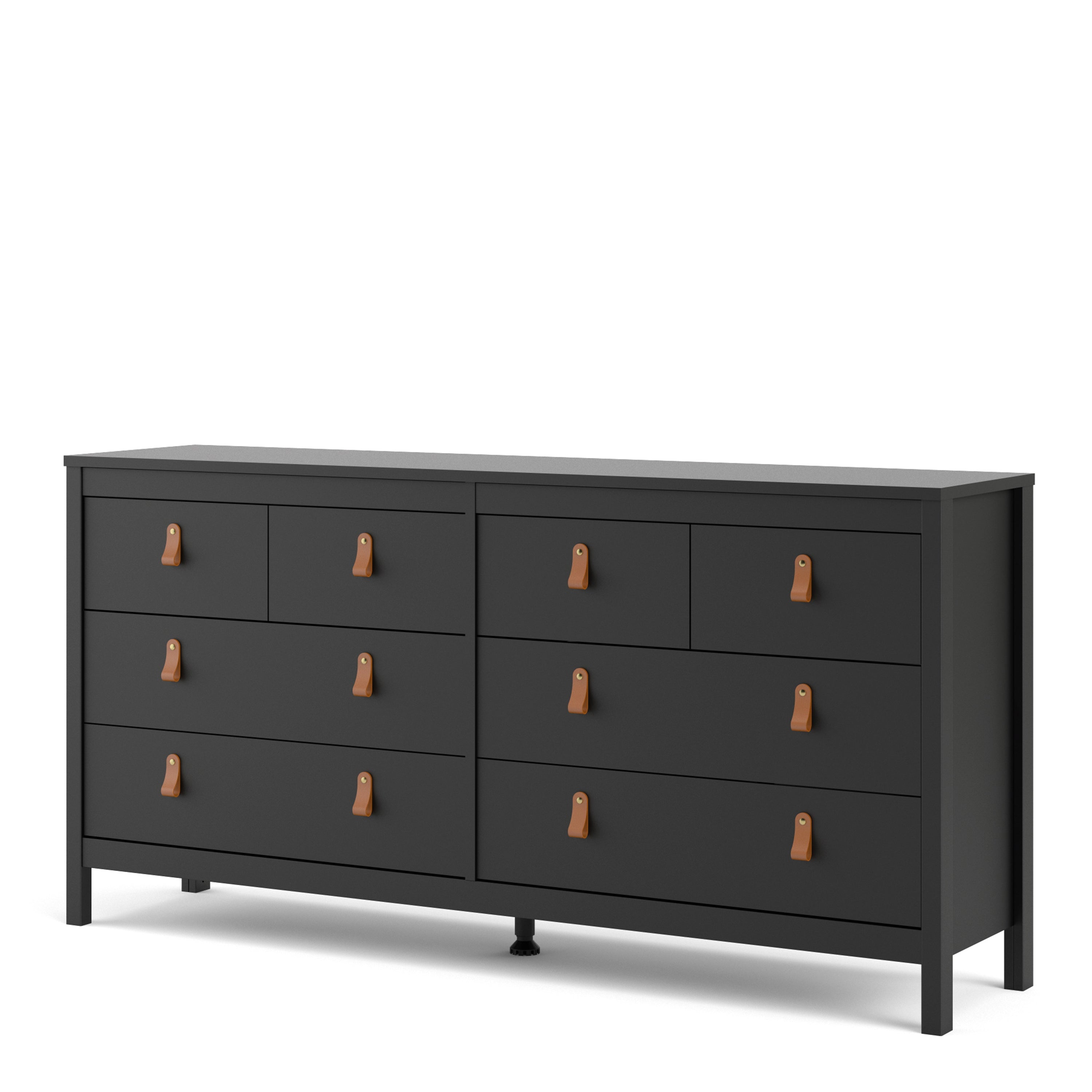 Barcelona Double Dresser 4+4 Drawers in Matt Black Furniture To Go Ltd