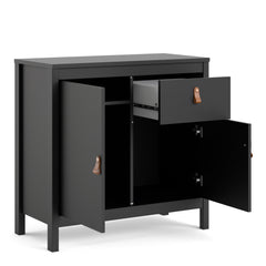 Barcelona Sideboard 2 Doors 1 Drawer in Matt Black Furniture To Go Ltd