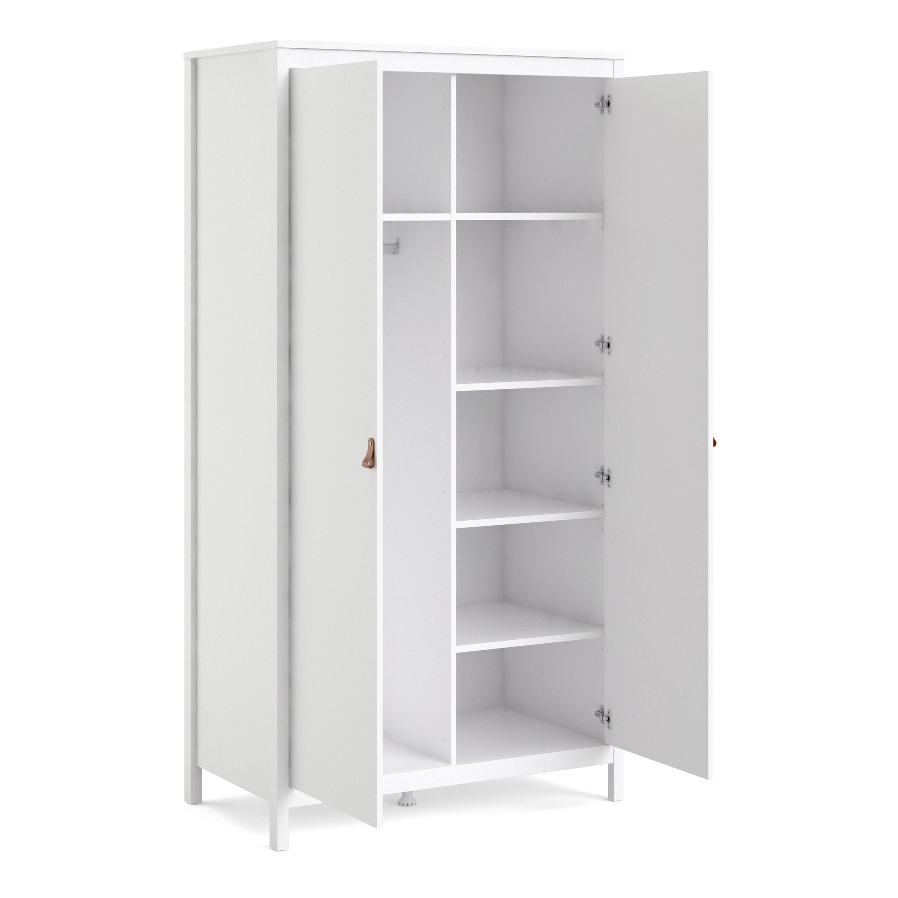 Barcelona Wardrobe with 2 Doors in White Furniture To Go Ltd
