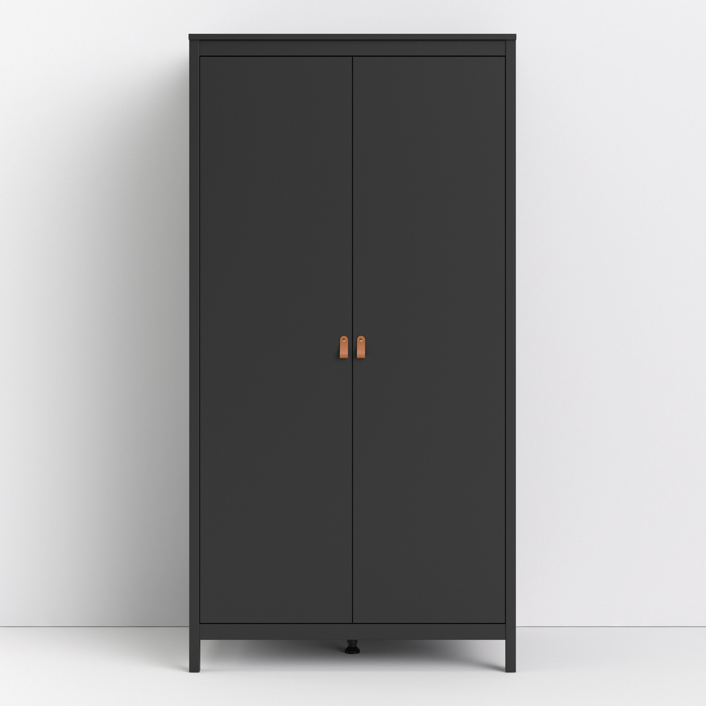 Barcelona Wardrobe with 2 Doors in Matt Black Furniture To Go Ltd
