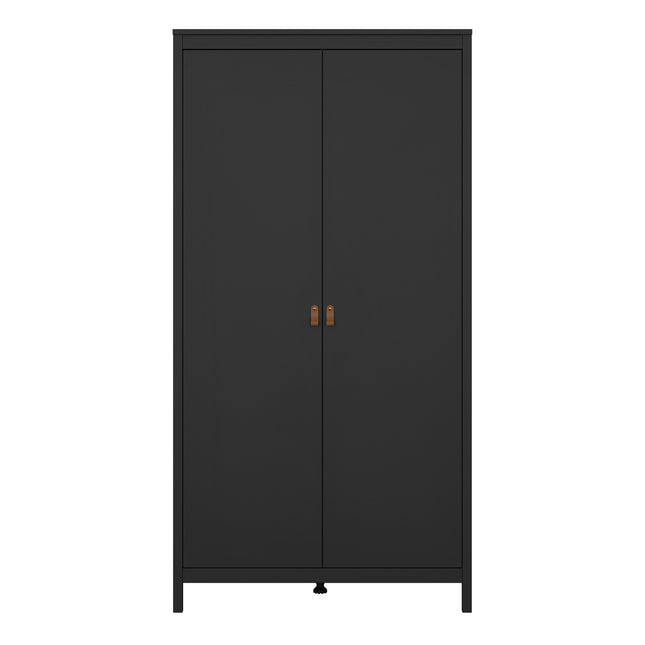 Barcelona Wardrobe with 2 Doors in Matt Black