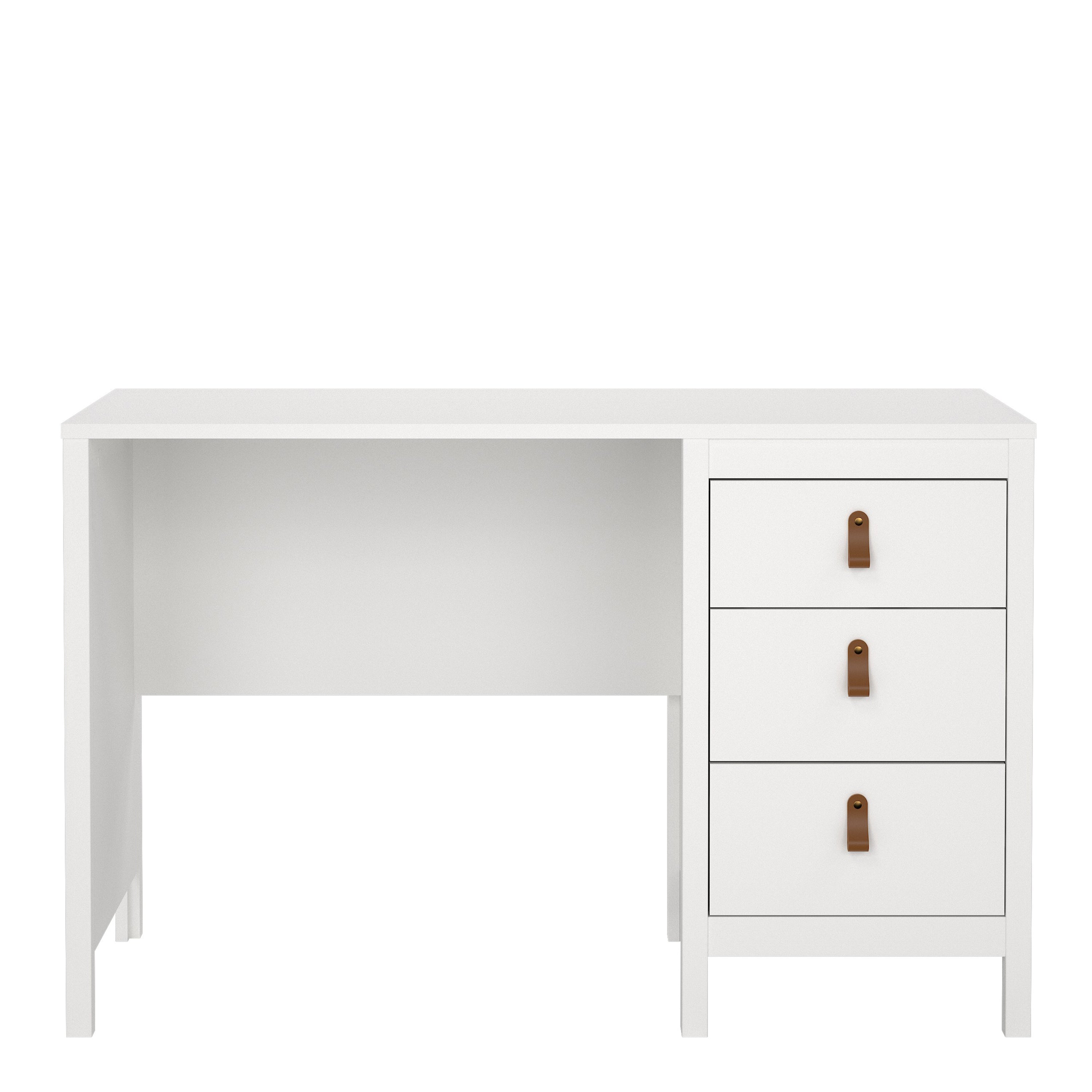 Barcelona Desk 3 Drawers in White Furniture To Go Ltd