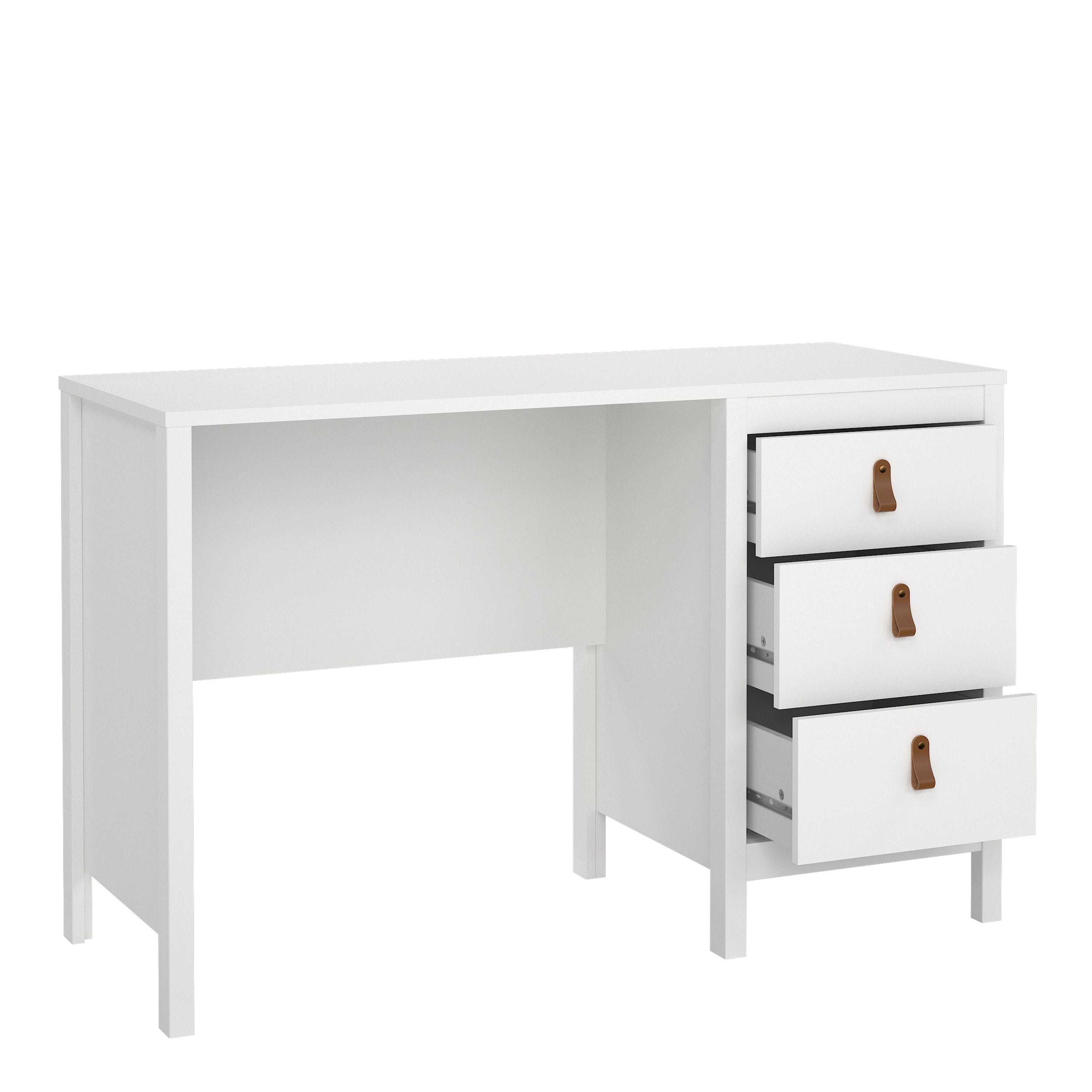 Barcelona Desk 3 Drawers in White Furniture To Go Ltd
