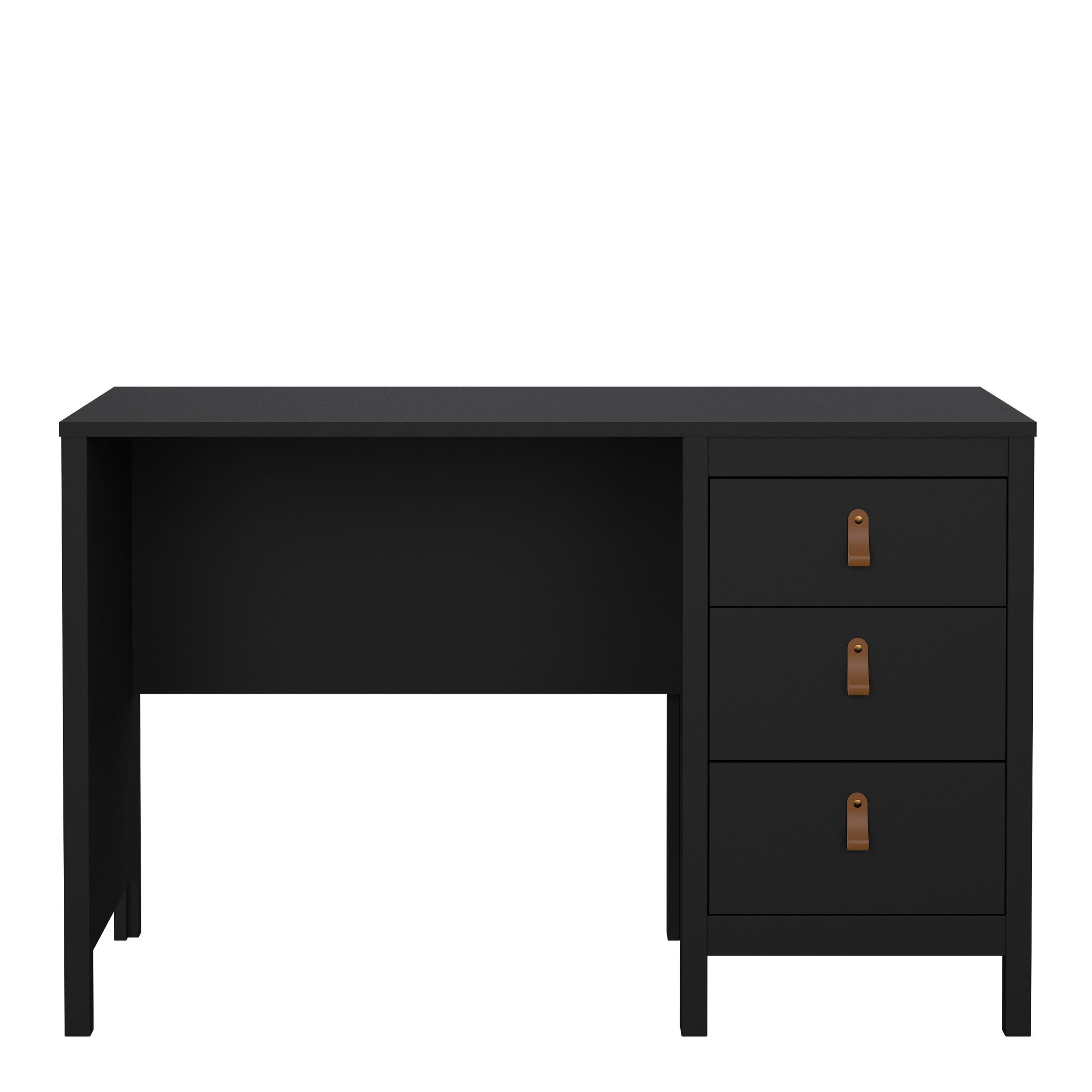 Barcelona Desk 3 Drawers in Matt Black Furniture To Go Ltd