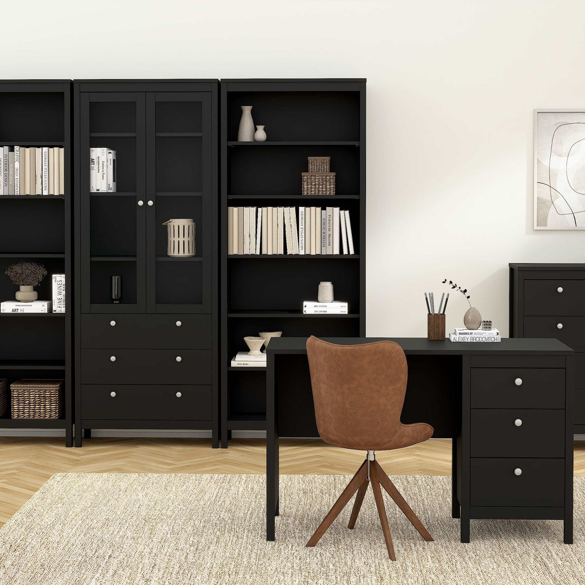 Barcelona Bookcase in Black Furniture To Go Ltd