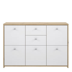 Best Chest Storage Cabinet with 2 Drawers and 5 Doors in Artisan Oak/White Furniture To Go Ltd