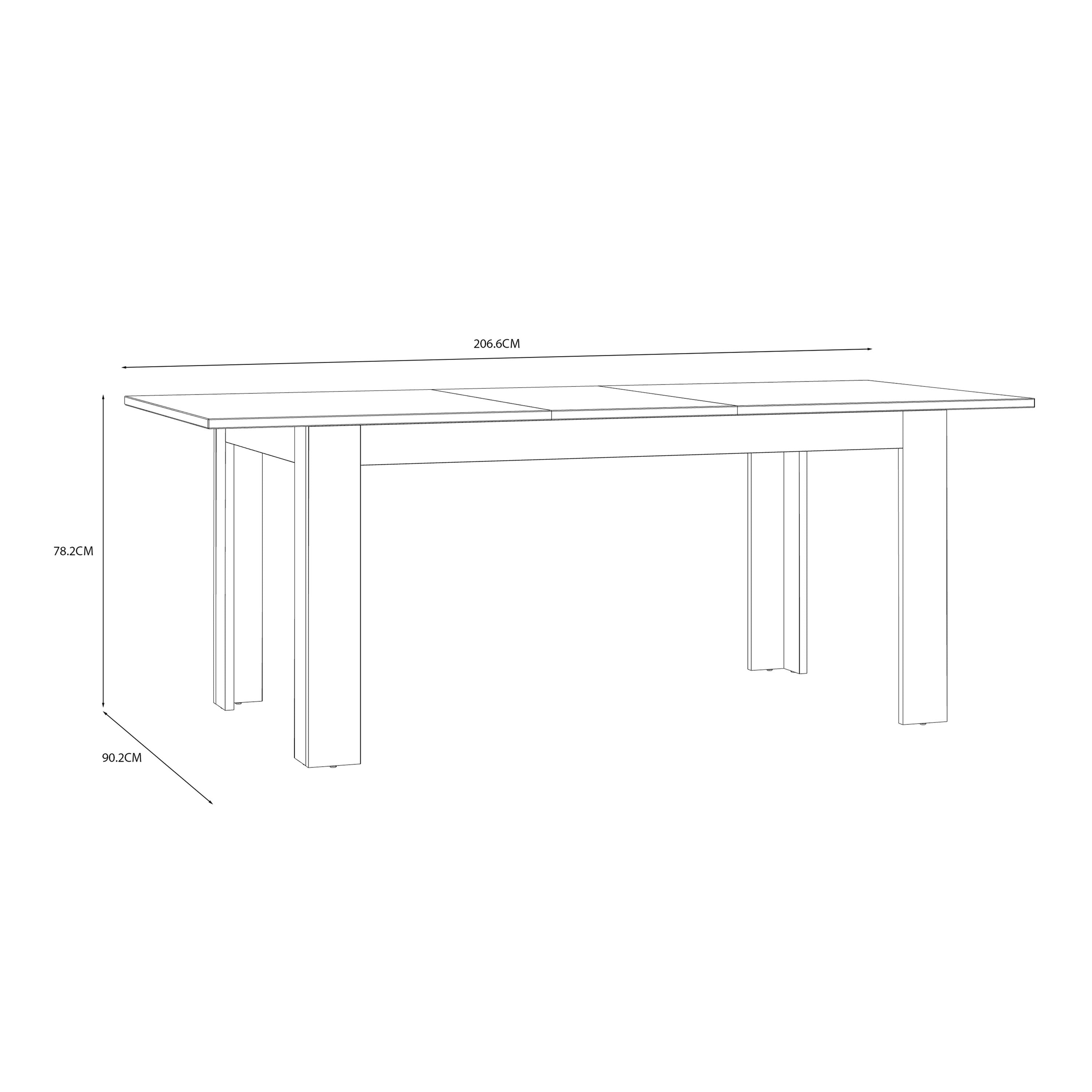 Bohol Extending Dining Table 160-207cm in Riviera Oak/Navy Furniture To Go Ltd