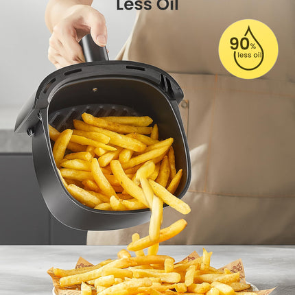 Midea Small Air Fryer, 1150 Watt, 2L Airfryer, Temperature Control, Timer, Indicator Light, BPA-Free, Black