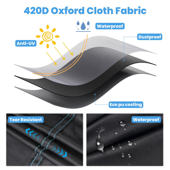 Duerer Garden Furniture Covers Waterproof 250 x 210 x 90cm Outdoor Patio Furniture Covers 420D Oxford, for Rattan Set, Sofa Table Chair Set Cover,