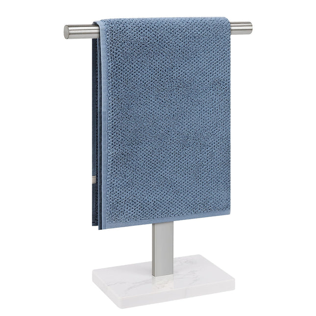 BathAce Hand Towel Holder, T-Shape Hand Towel Stand for Bathroom with Marble Base, 304 Stainless Steel Stand Hand Towel Rack Free-Standing Towel Bar
