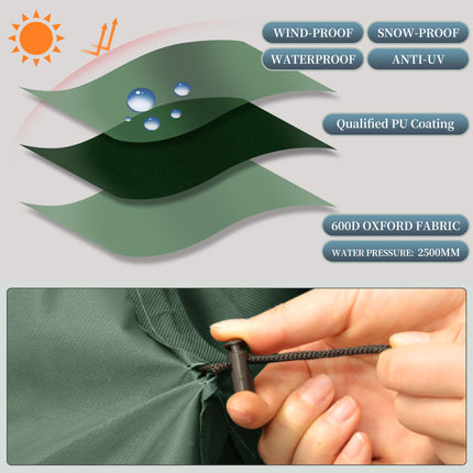 RICHIE Small Bistro Set, 124 * 63 * 80cm Waterproof Outdoor Garden Patio Furniture Set, 600D Oxford Fabric Table Cover, Windproof Anti-UV Patio Table