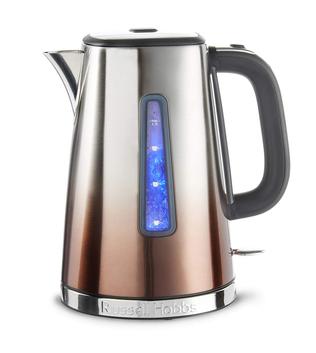 Russell Hobbs Eclipse Stainless Steel & Copper Sunset Ombre 1.7L Electric Cordless Kettle (Quiet & Fast Boil 3KW, Removable washable anti-scale