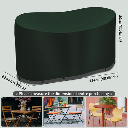 RICHIE Small Bistro Set, 124 * 63 * 80cm Waterproof Outdoor Garden Patio Furniture Set, 600D Oxford Fabric Table Cover, Windproof Anti-UV Patio Table