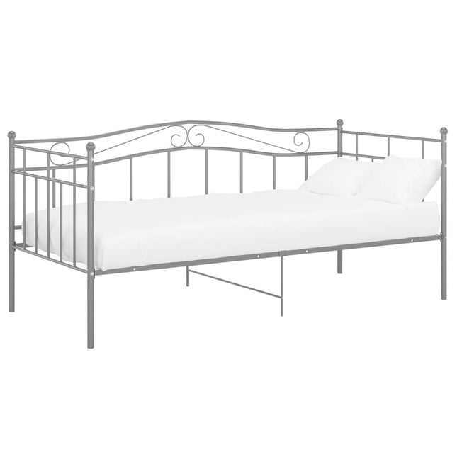 Sofa Bed Frame without Mattress Grey Metal 90x200 cm