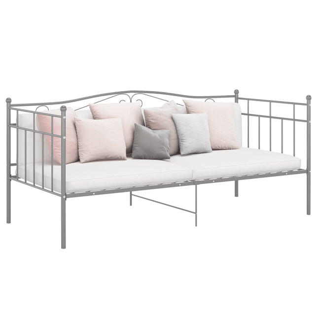 Sofa Bed Frame without Mattress Grey Metal 90x200 cm