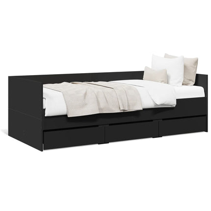 Modern Wooden Single Size 2-in-1 Daybed Sofa Bed With 3 Storage Drawers