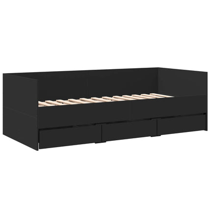 Modern Wooden Single Size 2-in-1 Daybed Sofa Bed With 3 Storage Drawers