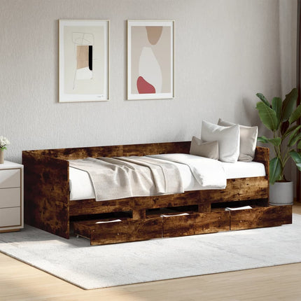 Modern Wooden Single Size 2-in-1 Daybed Sofa Bed With 3 Storage Drawers