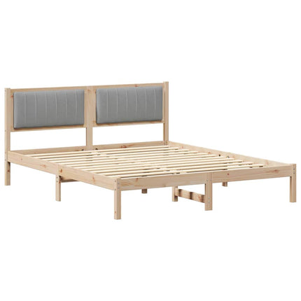 Bed Frame with Upholstered Headboard Light Grey 150 x 200 cm
