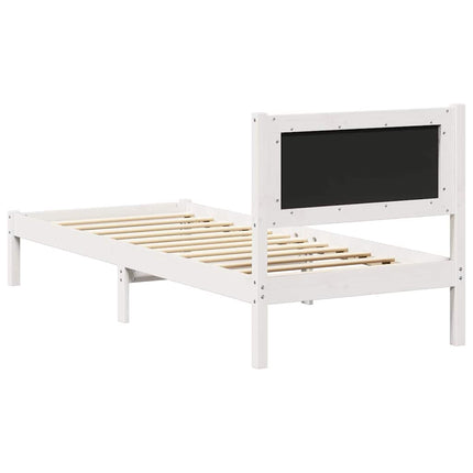 Bed Frame with Upholstered Headboard Light Grey 75 x 190 cm