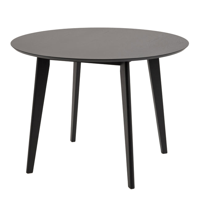 Roxby Round Dining Table in Black 105x76cm Included 4 Roxby Dining Chairs in Black