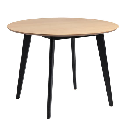 Roxby Round Dining Table in Oak & Black Included 4 Roxby Dining Chairs in Black and Oak