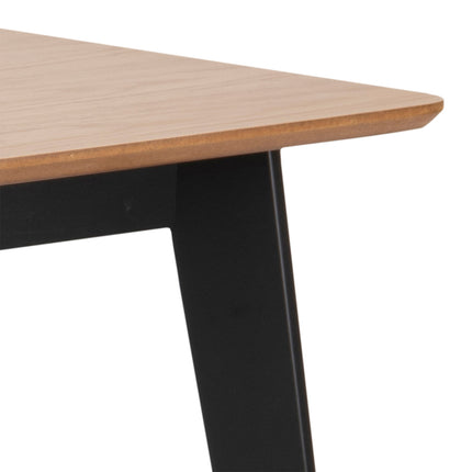 Roxby Dining Table in Oak & Black Included 4 Roxby Dining Chairs in Black and Oak