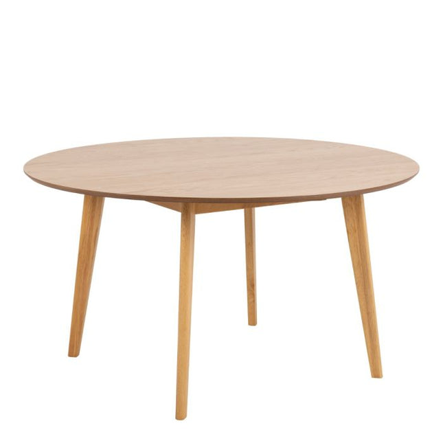 Roxby Round Dining Table in Oak 140x76cm Included 4 Roxby Dining Chairs in Oak