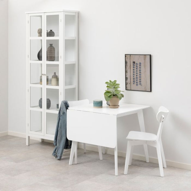 Roxby Square Dining Table in White Included 2 Roxby Dining Chair in White