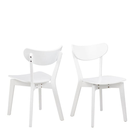 Roxby Square Dining Table in White Included 4 Roxby Dining Chair in White