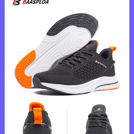 Baasploa Lightweight Running Shoes For Men 2022 Men's Designer Mesh Casual Sneakers Lace-Up Male Outdoor Sports Tennis Shoe