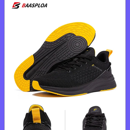Baasploa Lightweight Running Shoes For Men 2022 Men's Designer Mesh Casual Sneakers Lace-Up Male Outdoor Sports Tennis Shoe