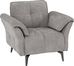 Amalfi 1 Seater Chair in Grey Fabric and Metal Legs