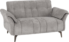 Amalfi 2 Seater Sofa in Grey Fabric with Metal Legs 2 Man Delivery