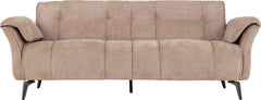 Amalfi 3 Seater Sofa in Champagne Fabric with Metal Legs 2 Man Delivery