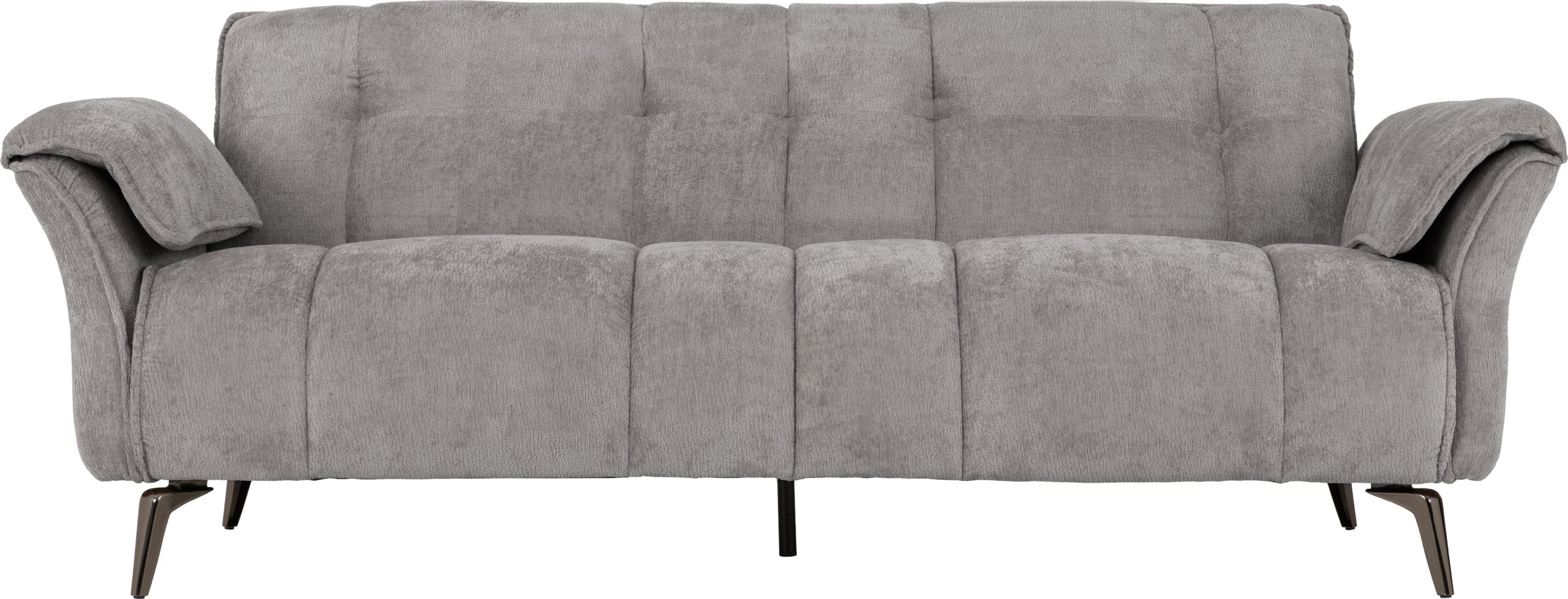 Amalfi 3 Seater Sofa in Grey Fabric with Metal Legs 2 Man Delivery